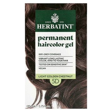 Herbatint, 長期染髮凝膠，5D 淺金栗色，4.56 液量盎司（135 毫升）