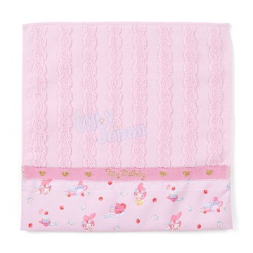 真愛日本 美樂蒂melody 春季 花卉 小毛巾 吸水 柔軟 寶寶口水巾 手帕 擦手巾 4901610123393 立體浮雕方巾-MM春花FD2