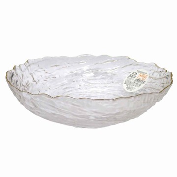 【100 Life Japan Can Do】金邊波紋玻璃碗M