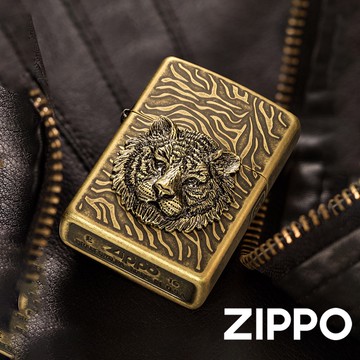 ZIPPO 鑽眼黃金之虎防風打火機 韓國設計 官方正版 限量 禮物 送禮 終身保固 ZA-1-4