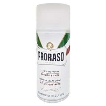 PRORASO 敏感肌刮鬍泡 白標 植萃綠茶 含燕麥 舒緩刮鬍敏感  300ml  1瓶