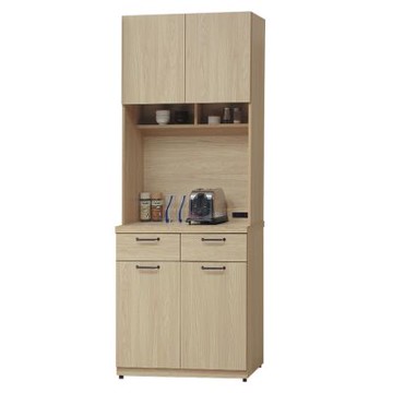 文創集 芮德2.7尺四門二抽高餐櫃組合-80x40x197cm免組