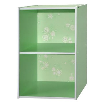 EASYHOME 花系列 兩層開放式彩色二格組合櫃  綠色  60 x 42 x 28.5cm