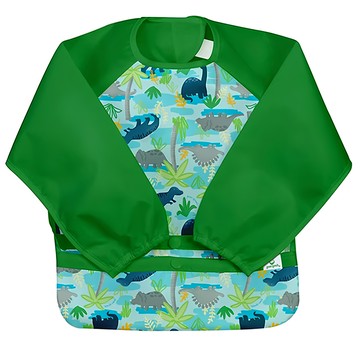 green sprouts 小綠芽 魔鬼氈雙面防水防食物掉落長袖圍兜  綠色  1件  1件