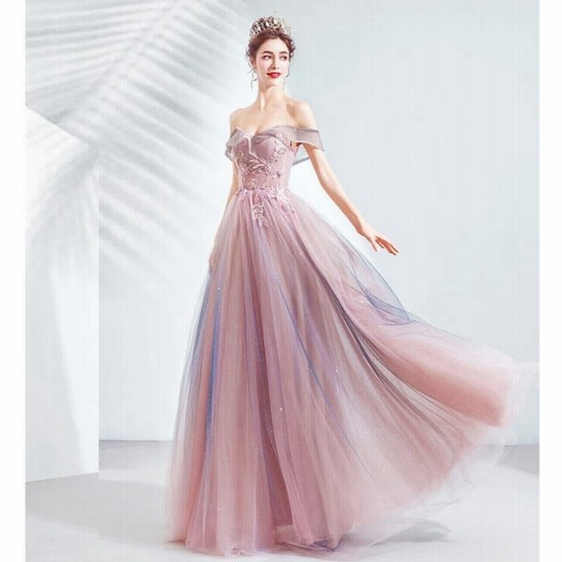 最新人気 Angel オフショルダー肌透けチュールフラワーパール刺繍リボン背中編上げプリンセスaラインロングドレス 送料無料 高品質 Dress グリッタードレス パーティードレス Glitter ロングドレス ピンク ドレス Williamsav Com