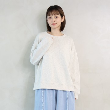 純棉拼接衛衣 麻灰F