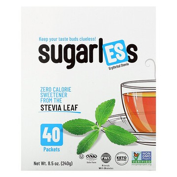 Health Garden, Sugarless，赤蘚醇甜葉菊，40 包，每包 0.21 盎司（6 克）