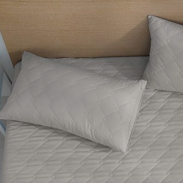 Ishur 伊舒爾 3m防潑水石墨烯枕頭保潔墊 2入  枕套尺寸: 75x45公分  表布: 100% Polyester (3M防潑水技術處理)  47 x 75cm  淺灰色