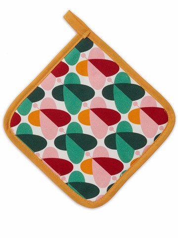 La DoubleJ - graphic-print oven gloves and pot holder - unisex - Cotton - One Size - Green