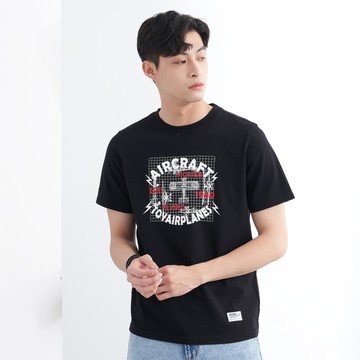 酷帥玩具飛機印花TEE(黑色)-男