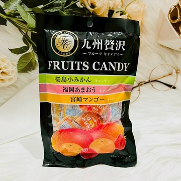日本 富士屋 九州贅沢 3種水果風味糖 櫻島小蜜柑 福岡草莓 宮崎芒果 水果硬糖｜全店$299 全家取貨免運｜領券9折｜APP下單最高再賺22%點數⚡