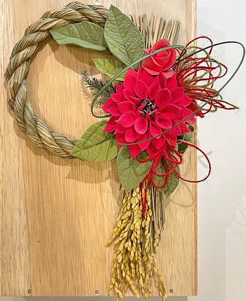 [粘土藝術] 永恆之花的咒語～大麗花 shimenawa 裝飾