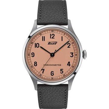 TISSOT 官方授權 廣告主打款 Heritage 1938 COSC 天文台認證機械錶 開學新裝備-鮭魚粉/39mm T1424641633200