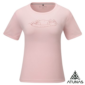 【ATUNAS 歐都納】女短袖排汗T恤A8TS2621W淺粉