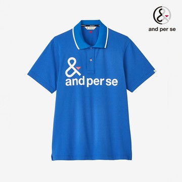 【and per se】男款寶藍色吸濕快乾UV防護親膚素材POLO短棉 DGS207V1