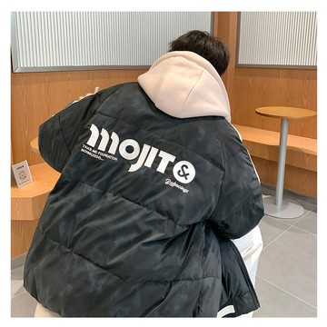 【夏季爆款】9620鼕季情侶連帽假兩件潮牌棉衣加厚高品質外套男保暖防寒潮