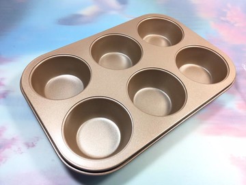 【八八八】e網購~【大金色六格馬芬烤盤BA302】NO135烘焙用品蛋撻模布丁烘培烤盤 馬芬杯