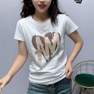 【韓國K.W.】雜誌同款妝點圓領大印花氣色上衣系列(上衣/休閒/T恤/印花/中大尺碼)