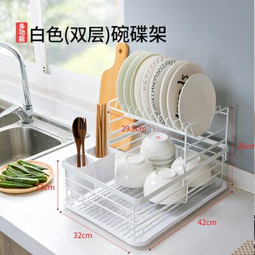 居家家碗碟收納架水槽瀝水碗架置物架廚房臺面碗櫃碗筷瀝水收納盒 摩可美家