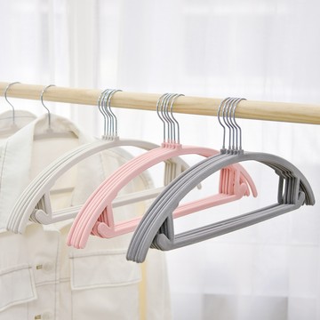 收納職人 無痕防滑寬肩45cm植絨衣架50入/組 - 極致灰