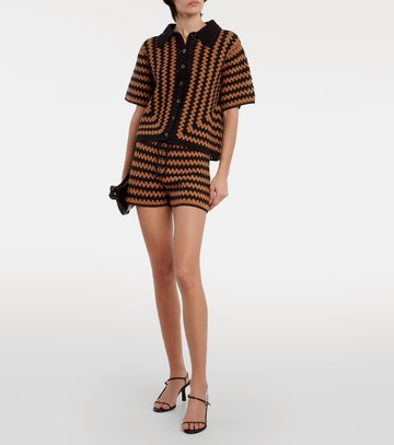 Staud Samara cotton crochet shorts