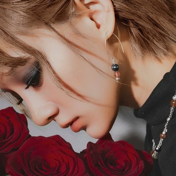 SCARLET - 餘燼 * 草莓晶 鈦赫茲 個人魅力 好氣色 純銀 耳環
