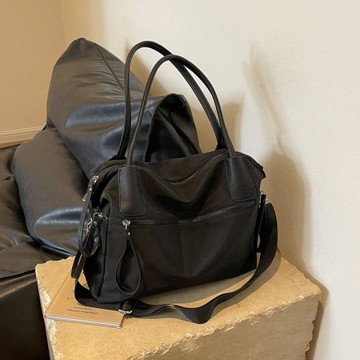 2025秋季新款斜挎包包女布純色手提托特包大容量通勤腋下包單肩包