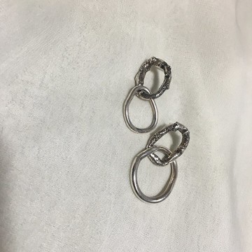 植物圖鑑 樹枝純銀雙圈耳環