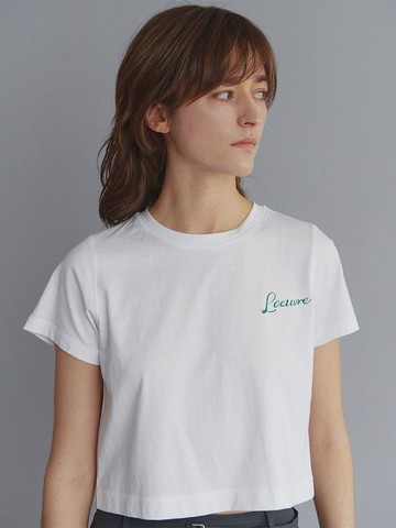 Rough-Lettering Crop T-shirt (3 Color)