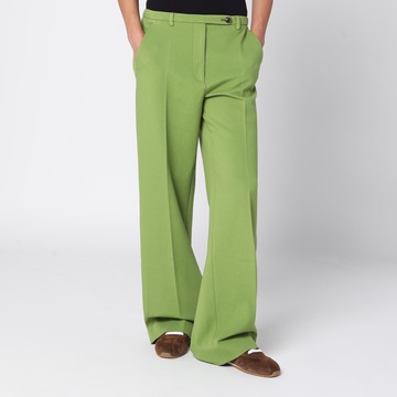 Green trousers in knit fabric stitch