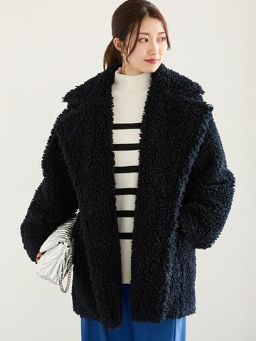 佐藤晴美著用款-泰迪熊毛絨中長版大衣外套(0F000255310) - Te chichi