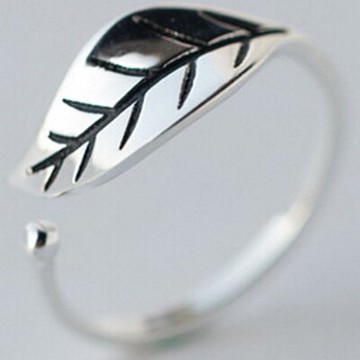 現貨+預購 925純銀戒指 銀飾-葉子造型簡約可愛百搭母親節生日情人節禮物女配件73ae6【獨家進口】【米蘭精品】