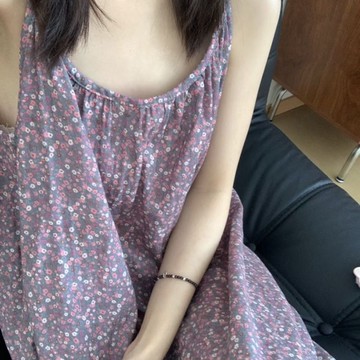 ✨精選好物✨100%棉~好穿到飛起 純棉雙層紗吊帶睡裙女 夏居家睡衣 碎花睡裙  棉質睡衣  可愛寬鬆吊帶睡裙