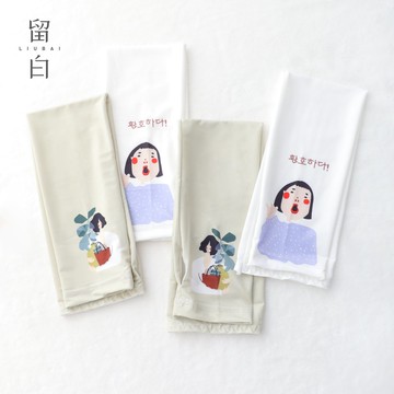 留白 ins夏季防曬冰絲袖套可愛少女學生成人百搭護袖戶外騎行冰袖