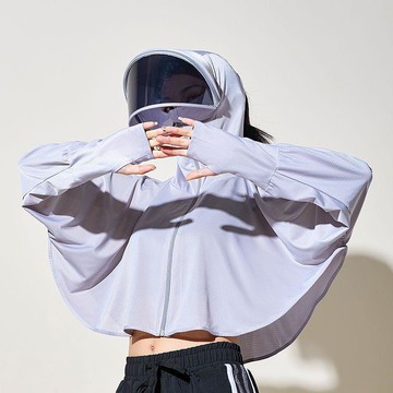 【限時下殺】防曬披肩女短款夏季防紫外線斗篷薄款騎車透氣防曬衣防曬服女外穿