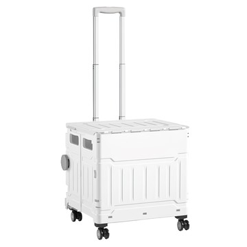 萬用折疊購物車 行李箱式伸縮拉桿 多檔調節  白色  1個