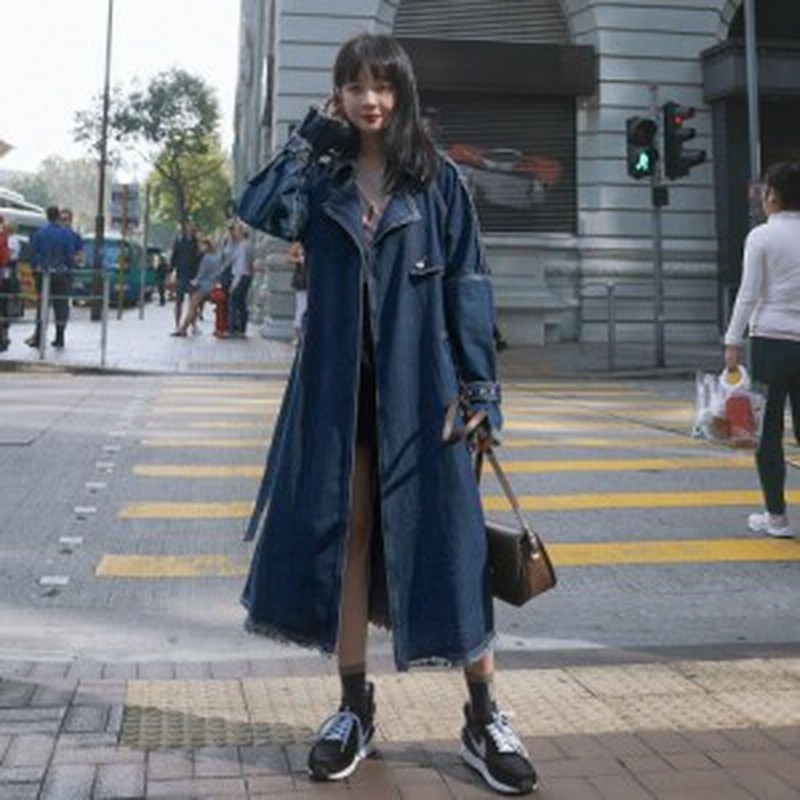 トレンチコート ロング デニム ロングコート アウター レディース