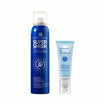 【JOYLEE團購】清爽沁涼防曬噴霧180ml*1+SPF50+清爽高效防曬乳40ml*1