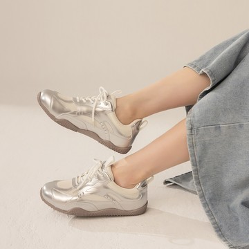 復古網布拼接輕量德訓鞋 銀 GS14-11SR