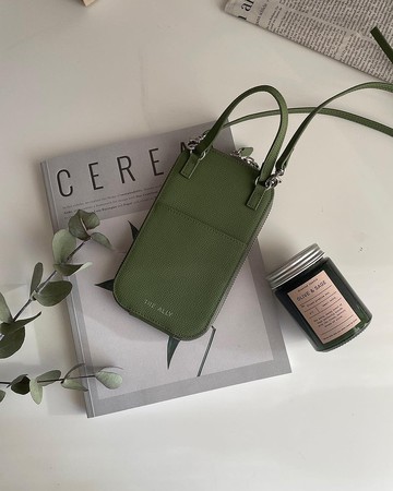 韓國 The Ally | LISHA BAG | 橄欖綠色 | 側背包斜孭袋