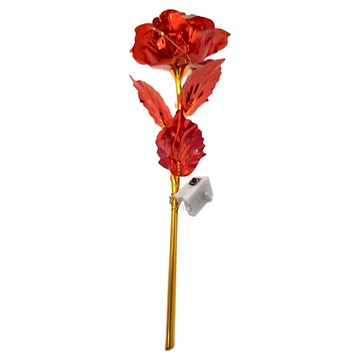 LED金箔玫瑰花  鋁膜七彩紅色  1支