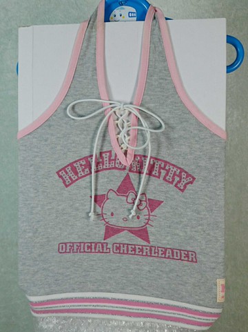 【震撼精品百貨】Hello Kitty 凱蒂貓 童裝 露背裝 灰 震撼日式精品百貨