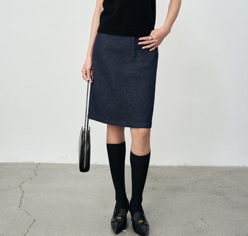 【高級顯瘦】法式簡約/a字牛仔半身裙