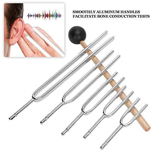 Health Therapy Tool Set, 256Hz, 288Hz, 320Hz, 341Hz, 384Hz, 426Hz, 480 Hz, 512Hz, 8PCS Steel Tuning Fork Set with Hammer and Woode