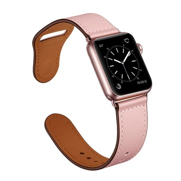 Schick Apple Watch 8/7/6/5/4/3/2/1/SE 按扣真皮錶帶 替換腕帶 iWatch 替換錶帶-42/44/45/49mm通用 粉色