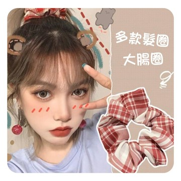 【現貨】大腸髮圈 大腸圈 可愛髮圈 大腸圈髮束 馬尾髮圈 格子髮圈 綁髮繩 彈力髮圈 彈力髮束 髮飾 造型髮圈 恬辛