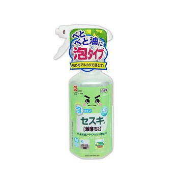 LEC 日本激落君-廚房去油汙倍半碳酸鈉鹼性電解水濃密泡沫噴霧清潔劑400ml/綠瓶