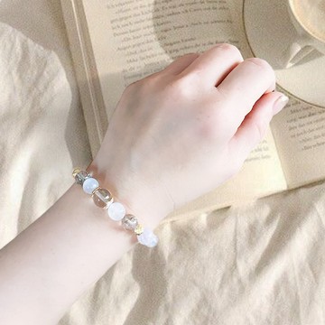 湛金店_原創設計_雨後春茶_天然水晶手鍊 紫鋰輝 綠幽靈