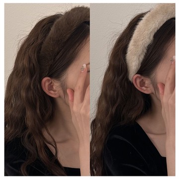 梨花HaNA 韓國南大門美拉德皮草髮箍．華麗系列