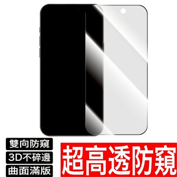 3D滿版不碎邊 防偷窺 保護貼防窺玻璃貼 iPhone 16 15 14 13 12 11 Pro MAX XS XR